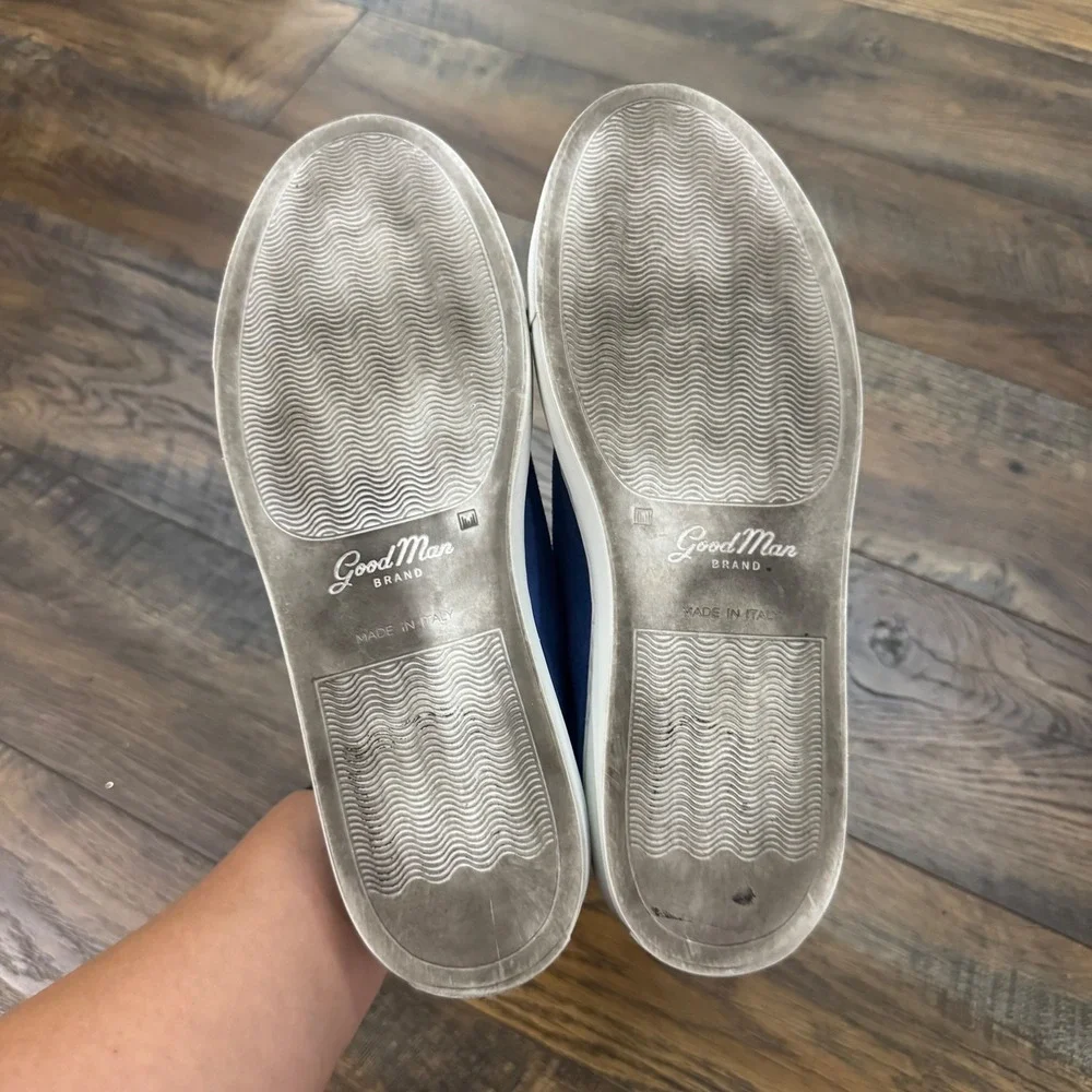 Good Man Brand Edge Blue Suede Low Top Sneakers Made in Italy Men 7 Casual Shoes